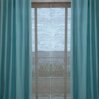 Calyz Turquoise Blue Linen Cotton Curtain